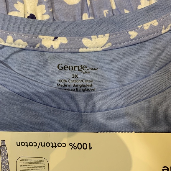 George Lavender Tee & Jogger Pajama Set NWT. 3X - Picture 7 of 8